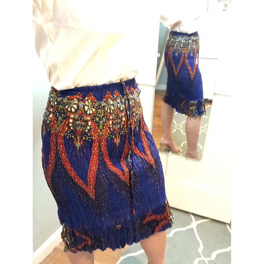 Tropika Jewel-Toned Accordion Skirt
